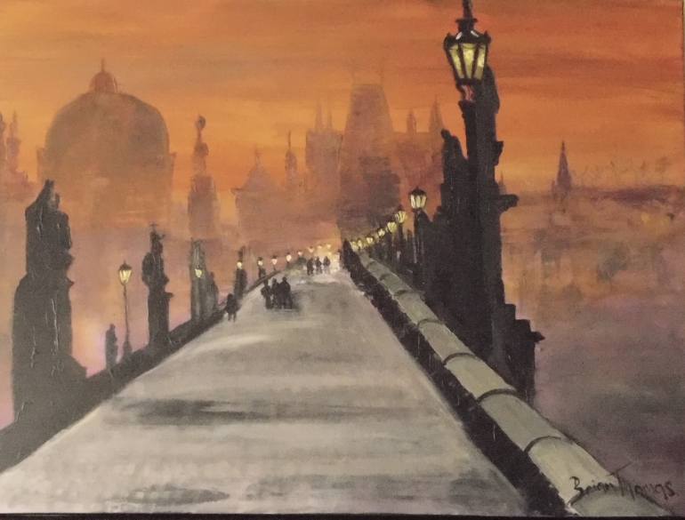 770x585 Saatchi Art Charles Bridge Prague Painting By Brian Thomas - Charles Bridge Painting