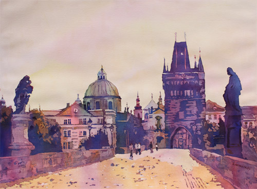 500x369 Saint Charles Bridge Art In The Making By Jenny Armitage - Charles Bridge Painting