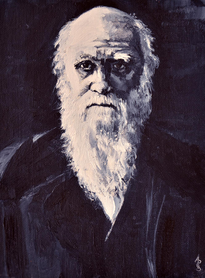 665x900 Charles Darwin Painting By Anthony Sell - Charles Darwin Painting