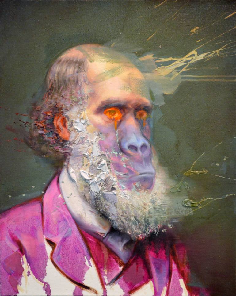 770x965 Saatchi Art Charles Darwin Painting By Mathieu Laca - Charles Darwin Painting