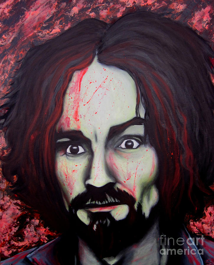 725x900 Charlie Manson Painting By Justin Coffman - Charles Manson Painting