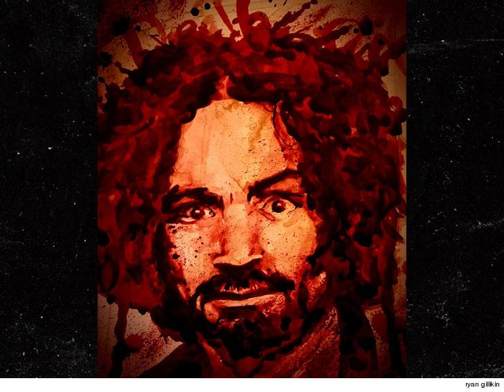 728x567 Charles Manson Painting Made Of Blood And His Ashes Will Be - Charles Manson Painting