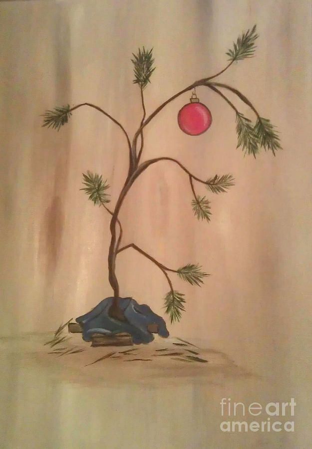 625x900 Charlie Brown Christmas Tree Painting By Patricia Alexander - Charlie Brown Christmas Painting
