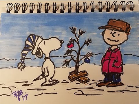 480x360 Charlie Brown Amp Snoopy Christmas Tree Sketch - Charlie Brown Christmas Painting