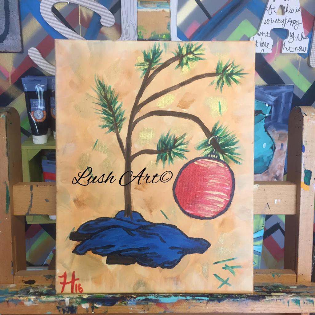 1024x1024 Lush Art Charlie Brown's Christmas Tree Inspired Paint Class - Charlie Brown Christmas Painting