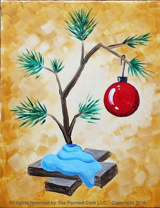 615x800 View All Painting Class Portfolio Pieces Of The Painted Cork - Charlie Brown Christmas Painting