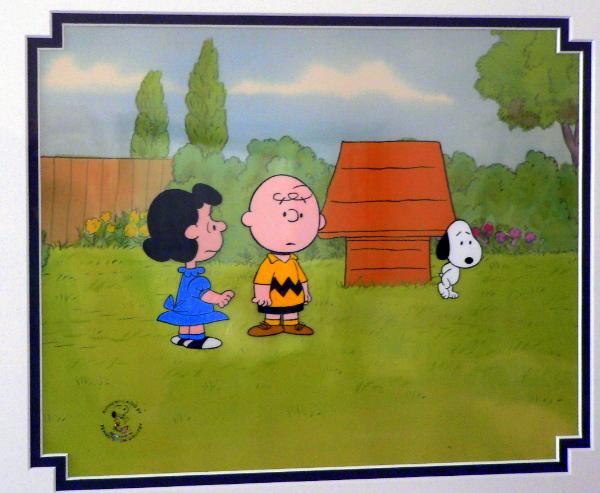 600x493 First Animation Art - Charlie Brown Painting
