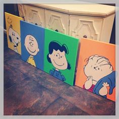 236x236 Charlie Brown Peanuts Children's Wooden Baby Blocks - Charlie Brown Painting