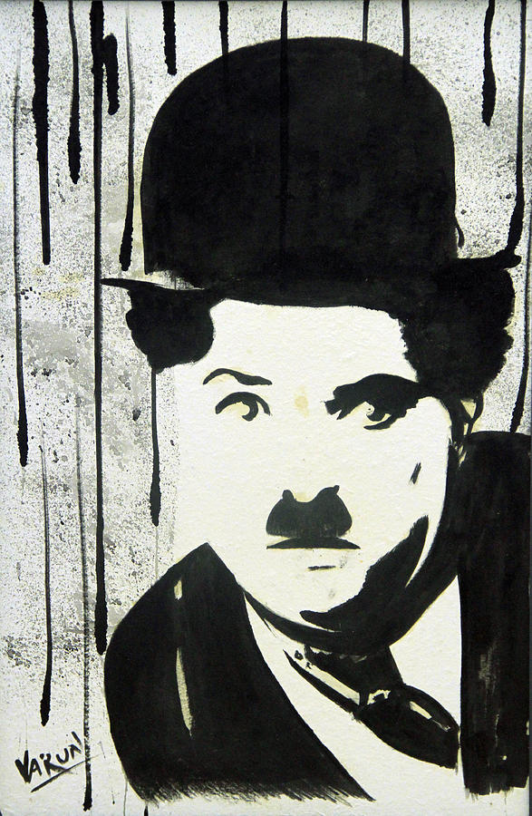 587x900 Charlie Chaplin Painting By Varun Tandon - Charlie Chaplin Painting