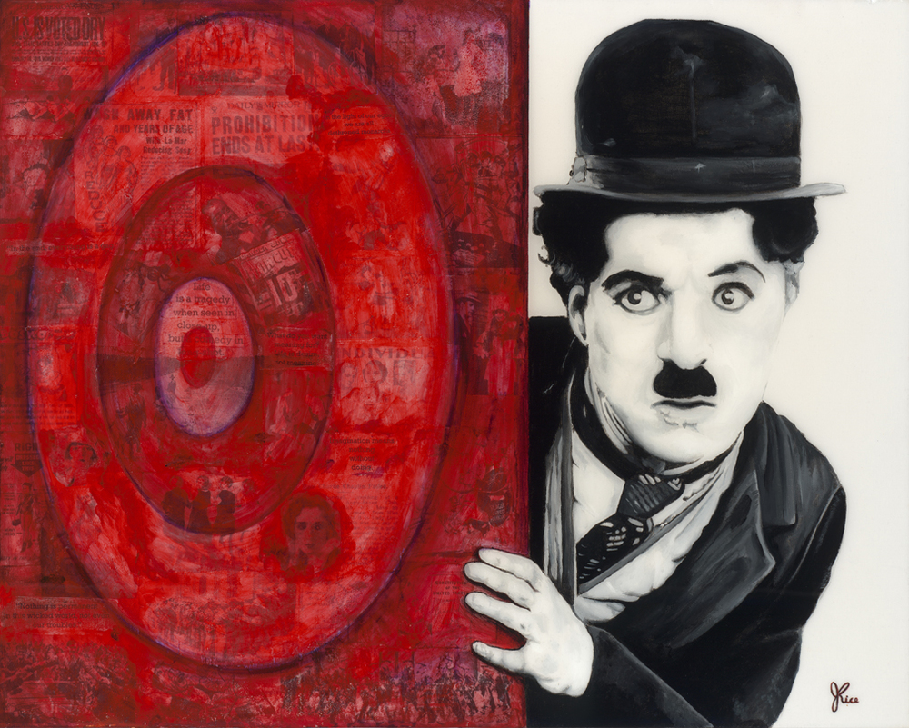 1000x801 Charlie Chaplin Jamie Rice - Charlie Chaplin Painting
