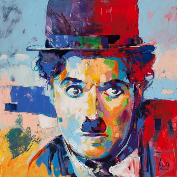 564x565 Pin By Karen Bozc On Gd - Charlie Chaplin Painting