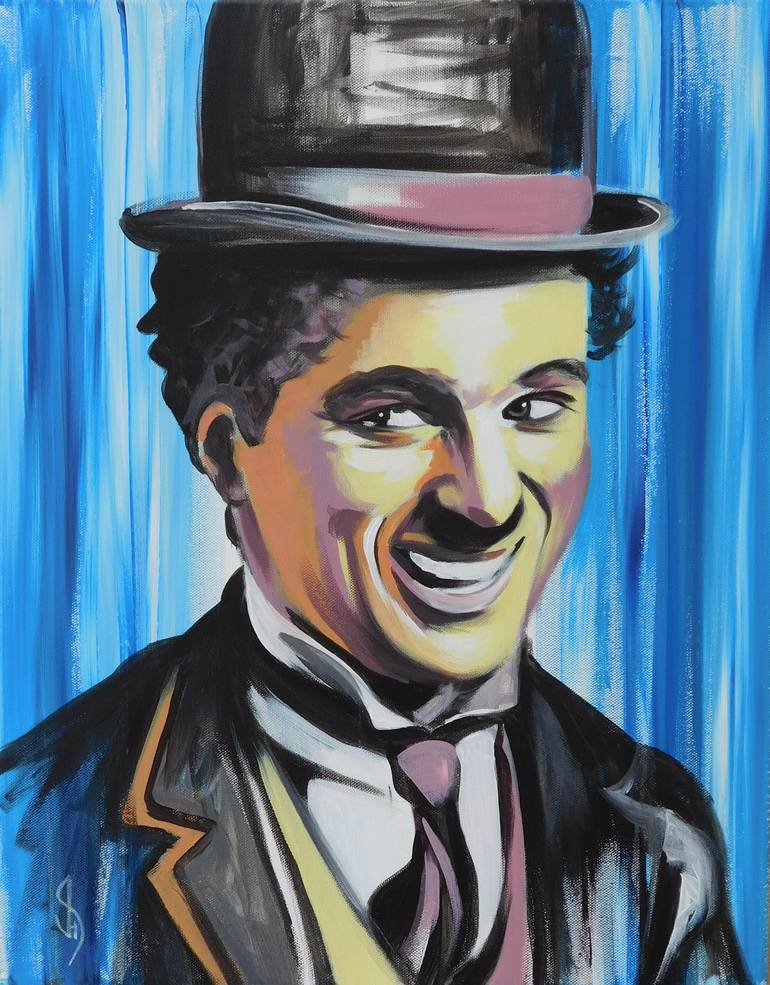770x985 Saatchi Art Charlie Chaplin Painting By Jonathan Harris - Charlie Chaplin Painting