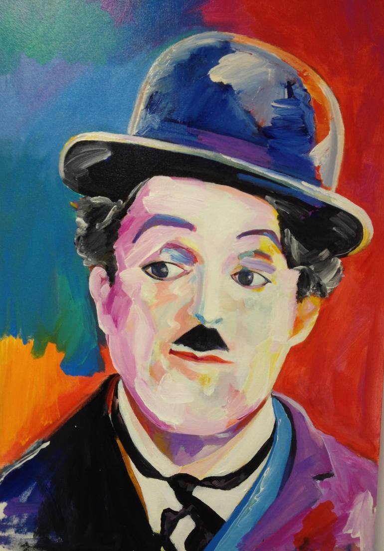 770x1105 Saatchi Art Charlie Chaplin Painting By Mark Steiner - Charlie Chaplin Painting