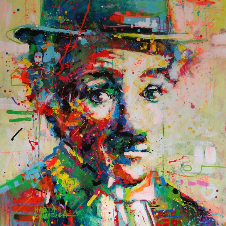 770x770 Saatchi Art Charlie Chaplin Painting By Marta Zawadzka - Charlie Chaplin Painting