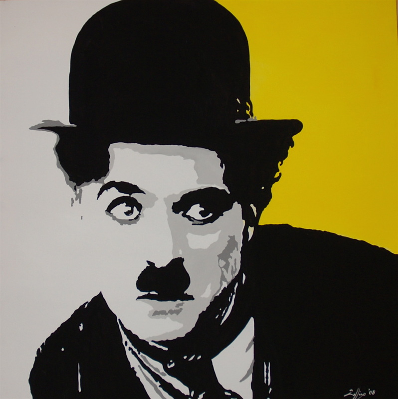 798x800 Charlie Chaplin - Charlie Chaplin Painting