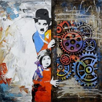 333x333 Charlie Chaplin Paintings Online - Charlie Chaplin Painting