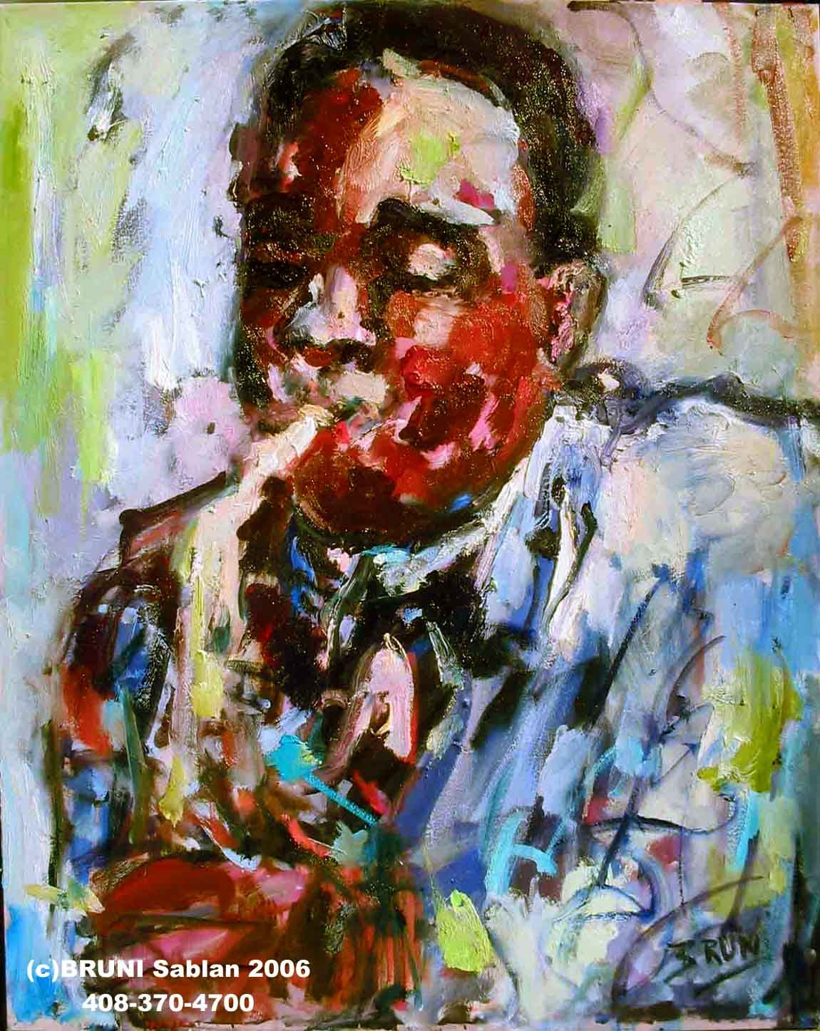 1150x1447 Charlie Parker Gallery, Bruni Gallery Paul Messner Puppet Show - Charlie Parker Painting