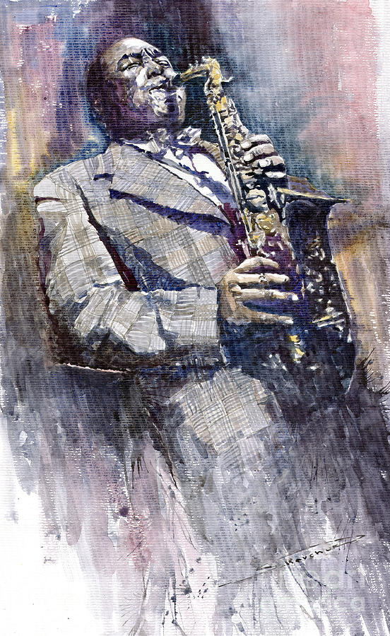 552x900 Jazz Saxophonist Charlie Parker Painting By Yuriy Shevchuk - Charlie Parker Painting
