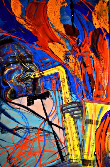 375x566 Saatchi Art Charlie Parker Be Bop Revolution Painting By Barry Boobis - Charlie Parker Painting