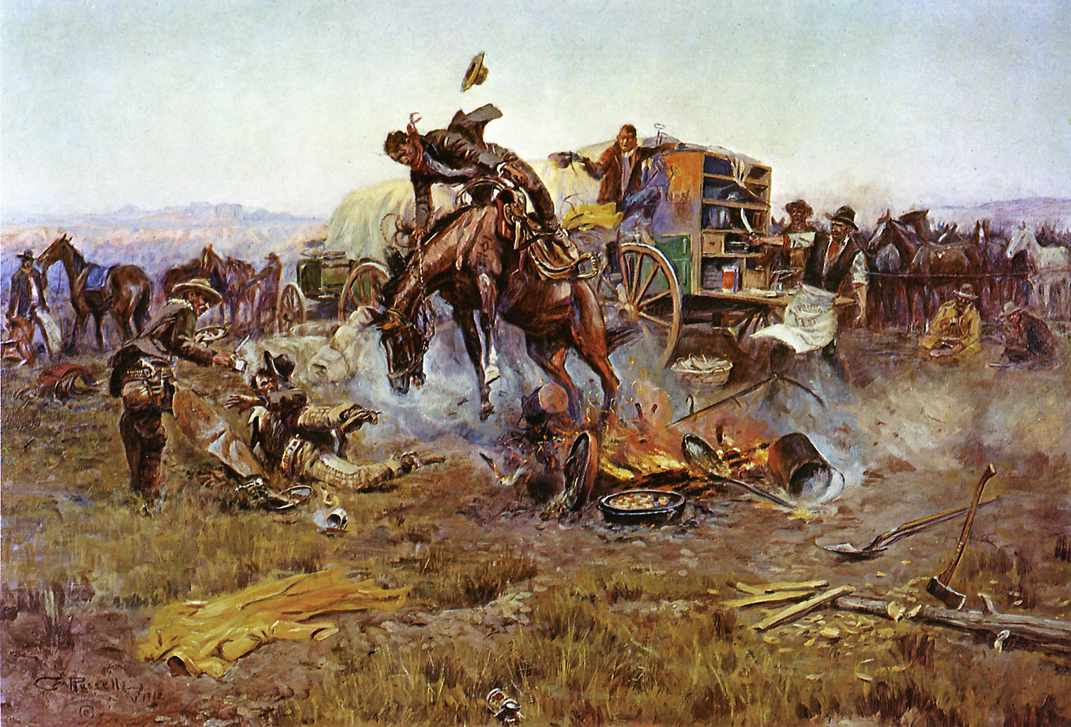 1509x1024 Filecamp Cook's Troubles By Charles Marion Russell.jpg - Charlie Russell Painting