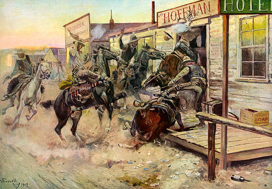 900x627 In Without Knocking Digital Art By Charles Russell - Charlie Russell Painting