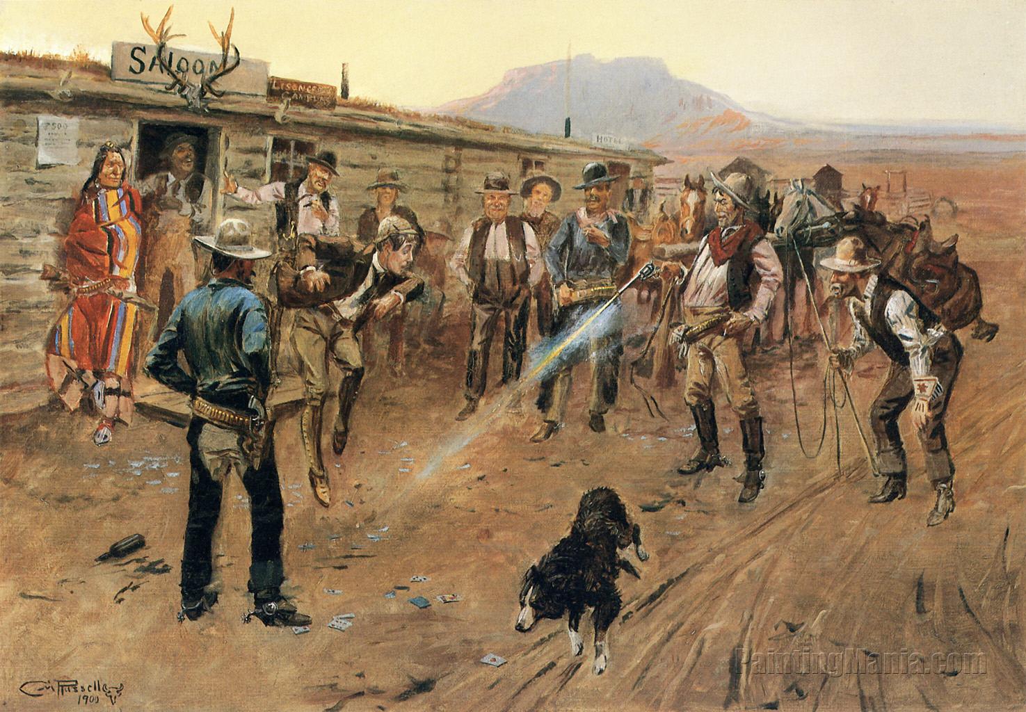1475x1024 The Tenderfoot - Charlie Russell Painting
