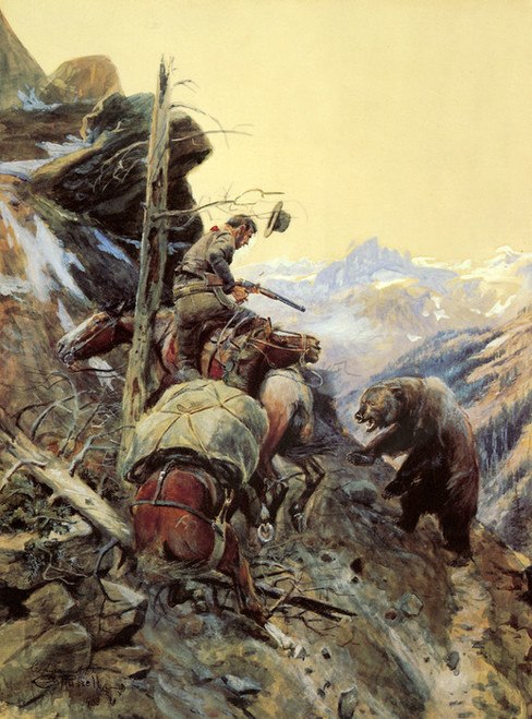 488x659 Art Prints Of A Disputed Trail By Charles Marion Russell - Charlie Russell Painting