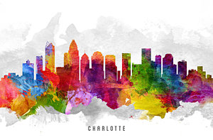 300x197 Charlotte Skyline Paintings Fine Art America - Charlotte Skyline Painting