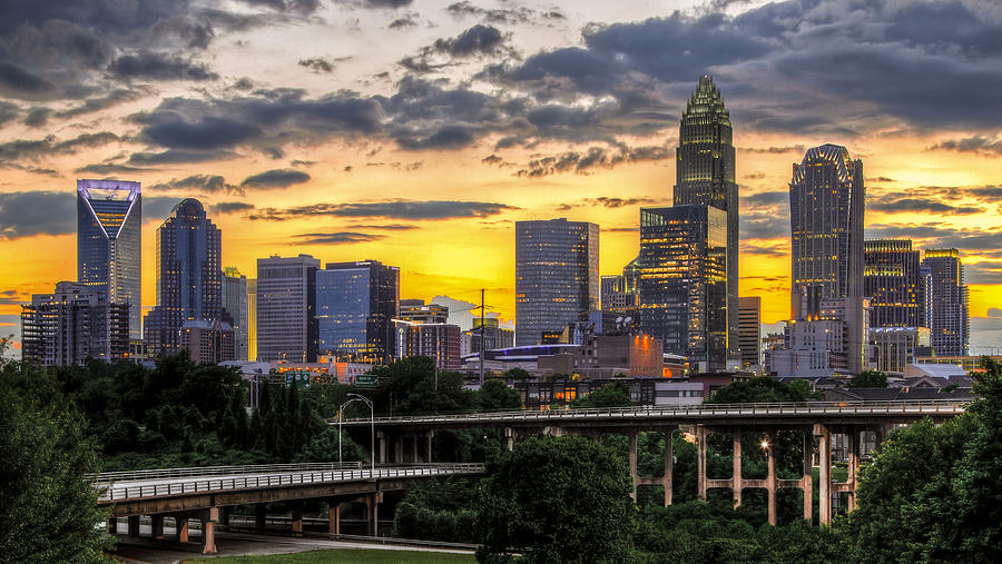 900x507 Charlotte Skyline Photographs Fine Art America - Charlotte Skyline Painting