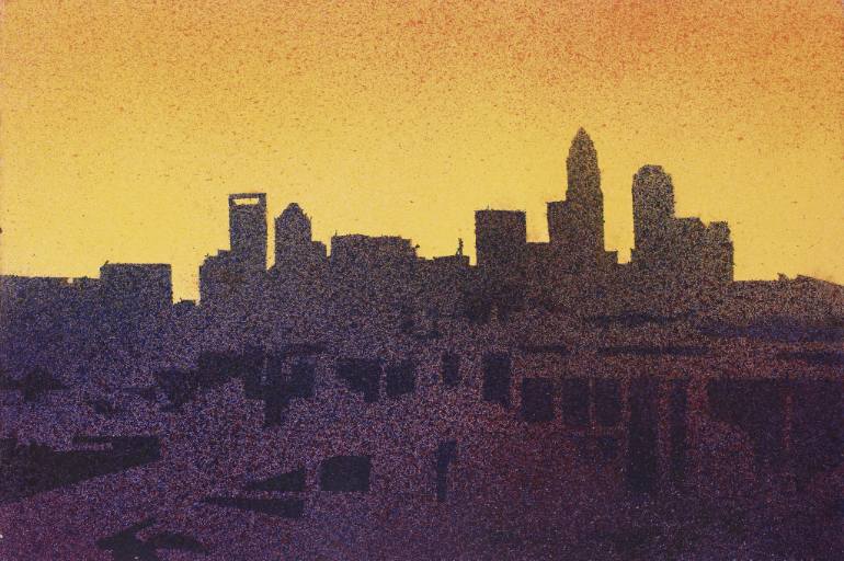 770x512 Saatchi Art Watercolor Painting Of Charlotte, Nc Skyline - Charlotte Skyline Painting