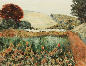 300x231 Gardens At Monticello Painting By Alan Mager - Charlottesville Painting