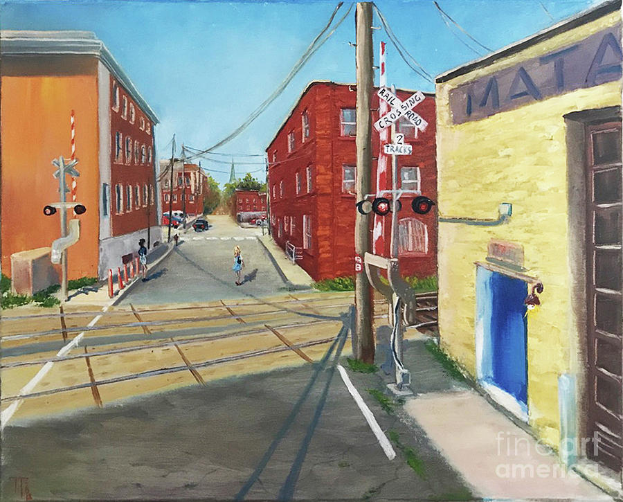 900x725 Charlottesville Street Painting By Tatiana Gracheva - Charlottesville Painting