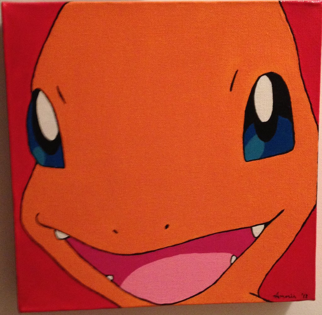 1024x1004 Charmander Head Painting By Demelaa - Charmander Painting