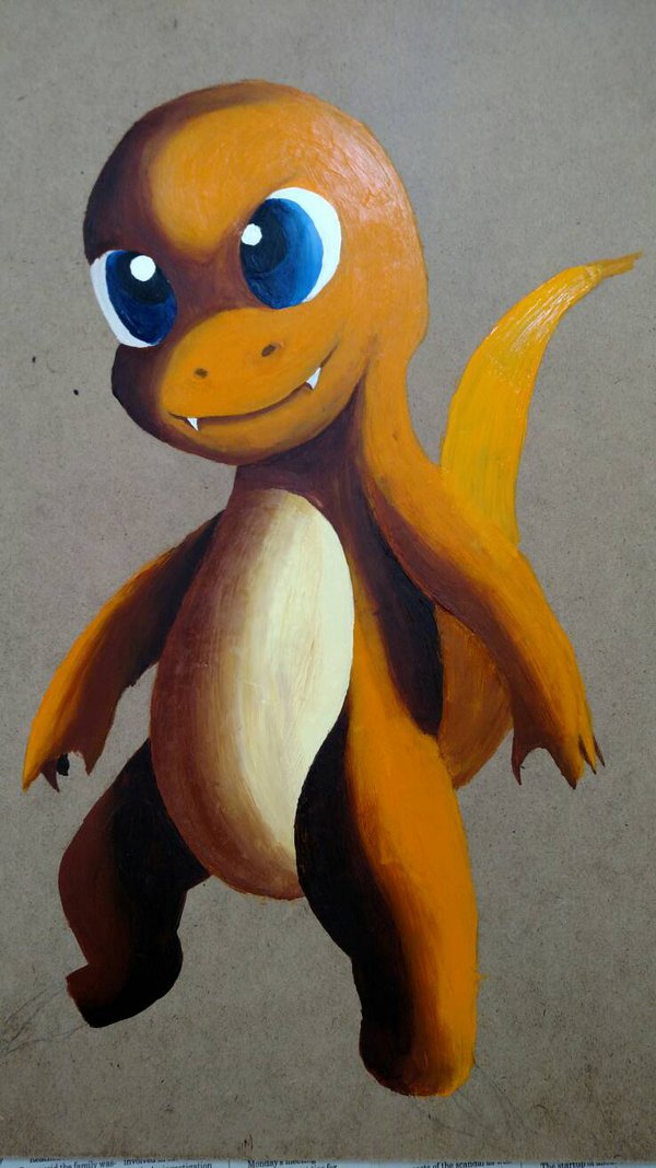 600x1067 Charmander Painting Wip By Shadowleopard01 - Charmander Painting