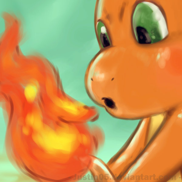 600x600 Charmander By Justin05 - Charmander Painting