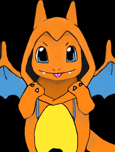 386x512 Charmander In Charizard Suit - Charmander Painting