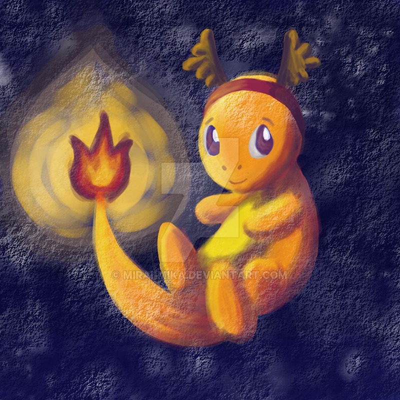 800x800 Christmas Charmander By Mirai Mika - Charmander Painting
