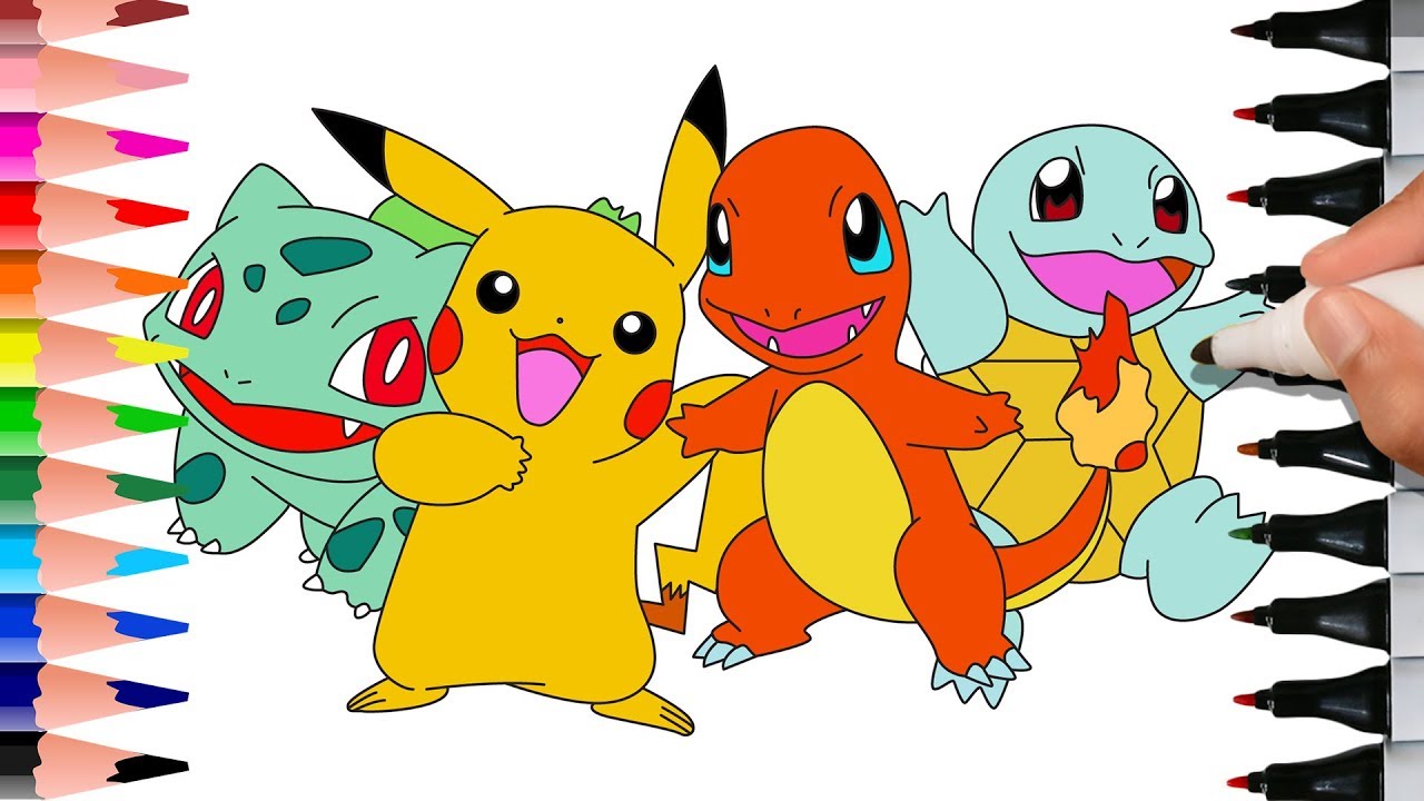 1280x720 How To Painting Pokemon Go! Pikachu, Bulbasaur - Charmander Painting