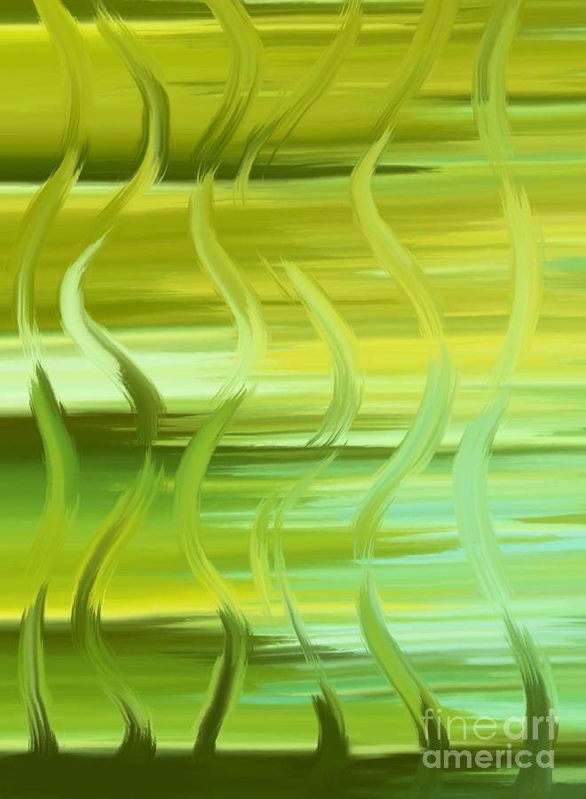 660x900 Green Chartreuse Painting By Angela Derzaph - Chartreuse Painting