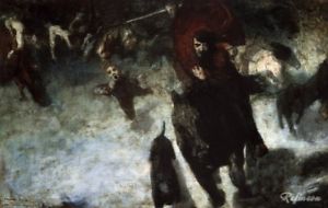 300x190 Franz Von Stuck The Wild Chase Oil Painting Repro 24x36 Ebay - Chase Painting