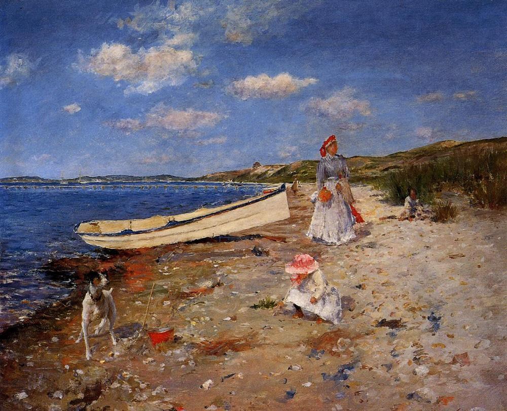 1000x812 William Merritt Chase A Sunny Day - Chase Painting