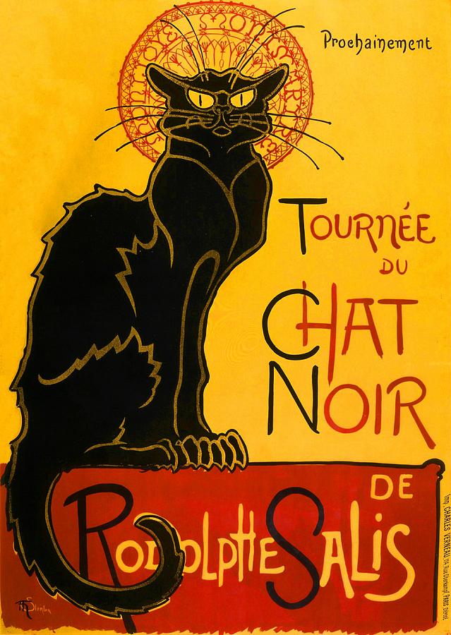 639x900 Le Chat Noir Tournee Du Chat Noir Vintage Black Cat Art Nouveau - Chat Noir Painting