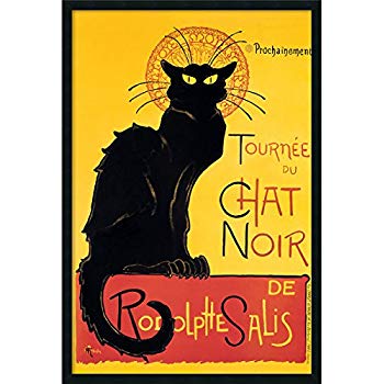 350x350 Le Chat Noir (The Black Cat). Framed Art Print Poster - Chat Noir Painting