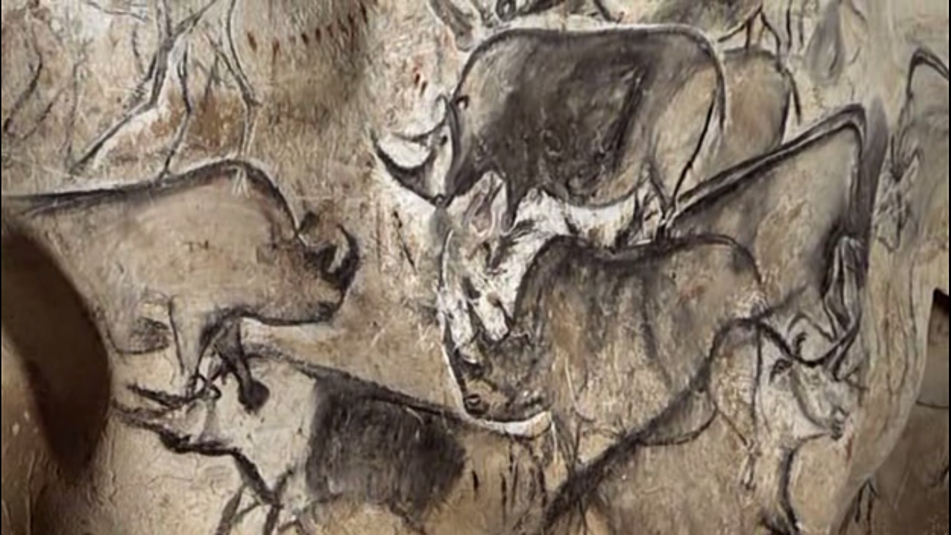 1366x768 Filerhinos Chauvet Cave.jpg - Chauvet Cave Painting Prints