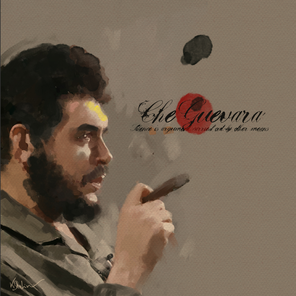 1001x1001 Che Guevara Painting Khalid Shahin Art Space - Che Guevara Painting