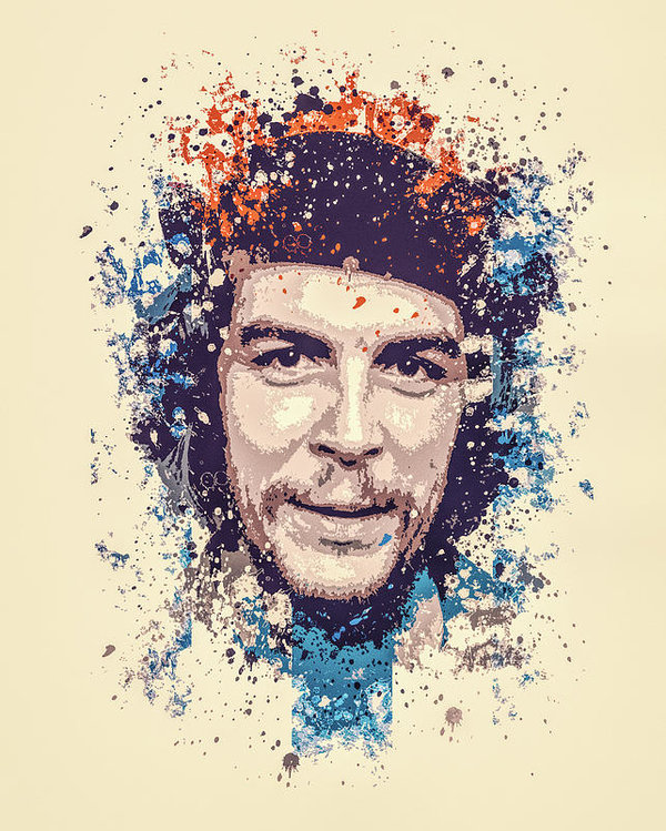 600x749 Che Guevara Splatter Painting Poster By Mp Art - Che Guevara Painting