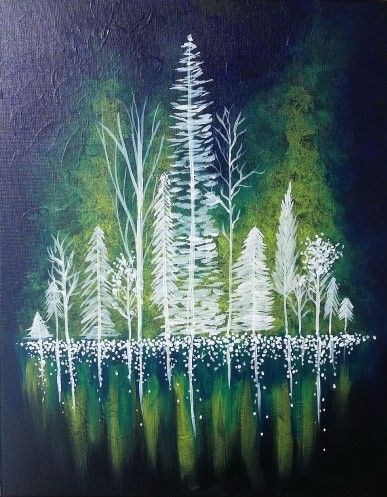 387x497 Hey! Check Out Forest Of Lights Ii - Check Painting