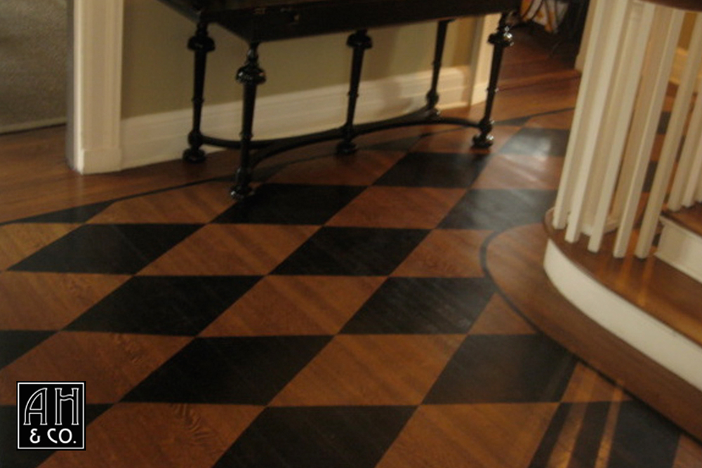 1000x667 Floor Painting Amp Staining Ah Amp Co Decorative Artisans - Checkerboard Painting