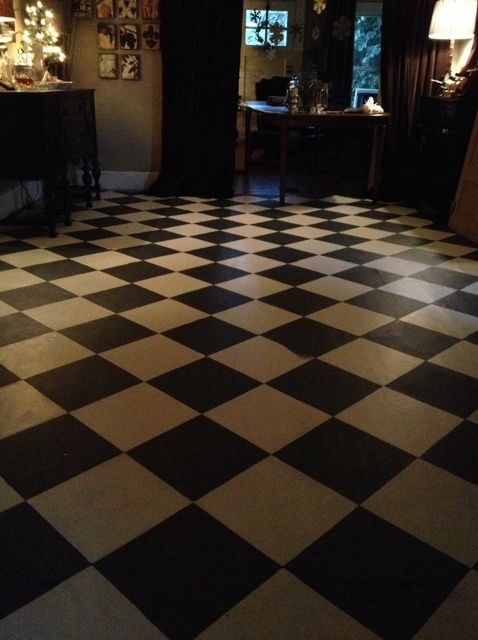 478x640 How To Paint A Classic Checkerboard Floor - Checkerboard Painting