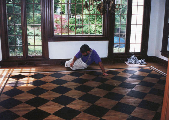 563x400 Monarch Painting Painted Floors Works Samples And Decorating Ideas - Checkerboard Painting